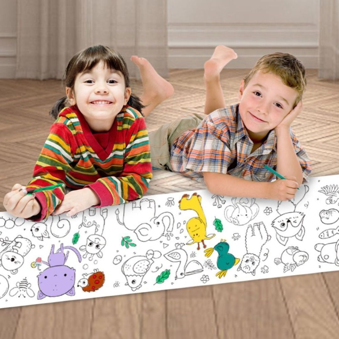 ArtiRoll | Lass Kreativität blühen - Bunte Zeichenrolle für Kinder