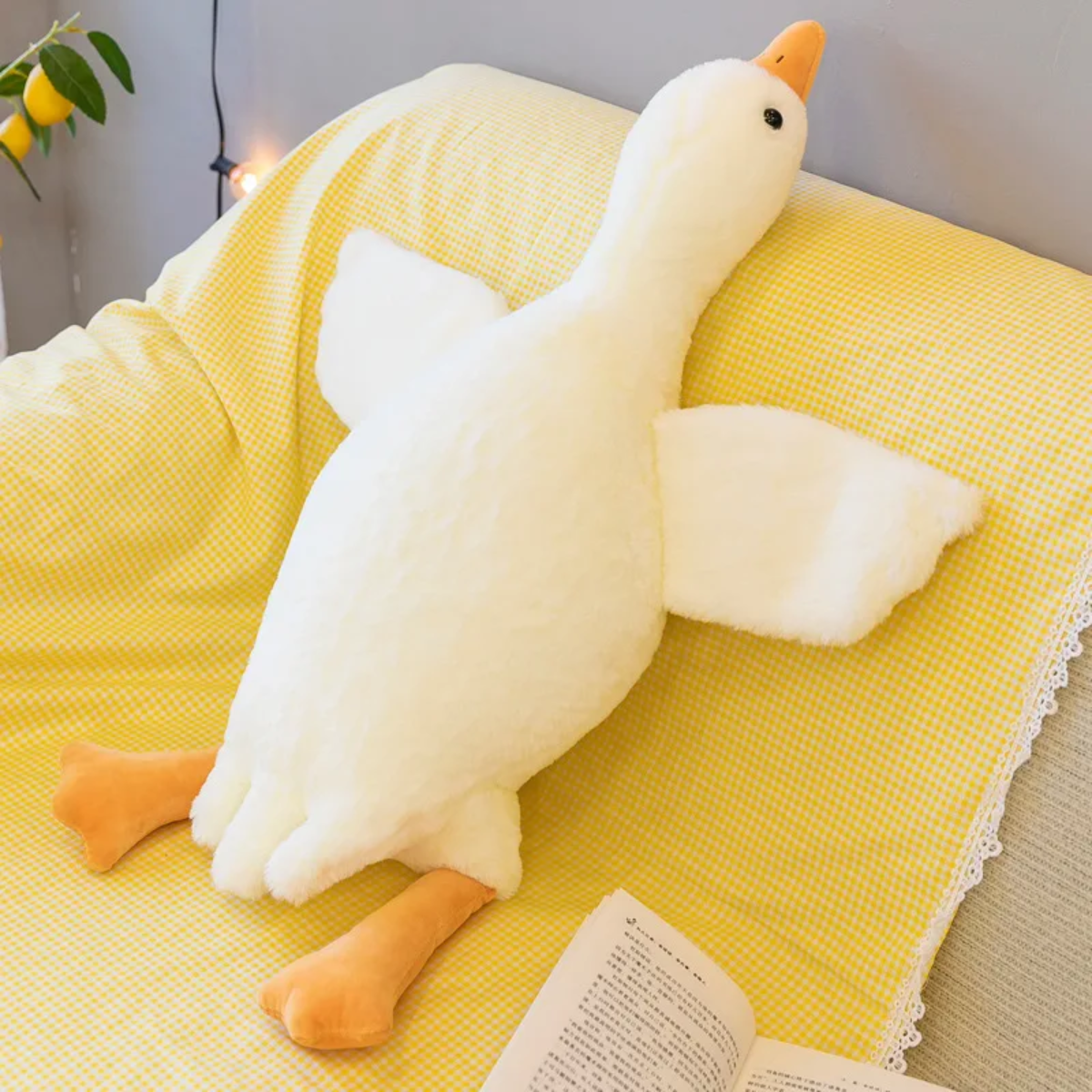 Witte Gans Kussen | Zacht en Knus - Pluche Speelgoed