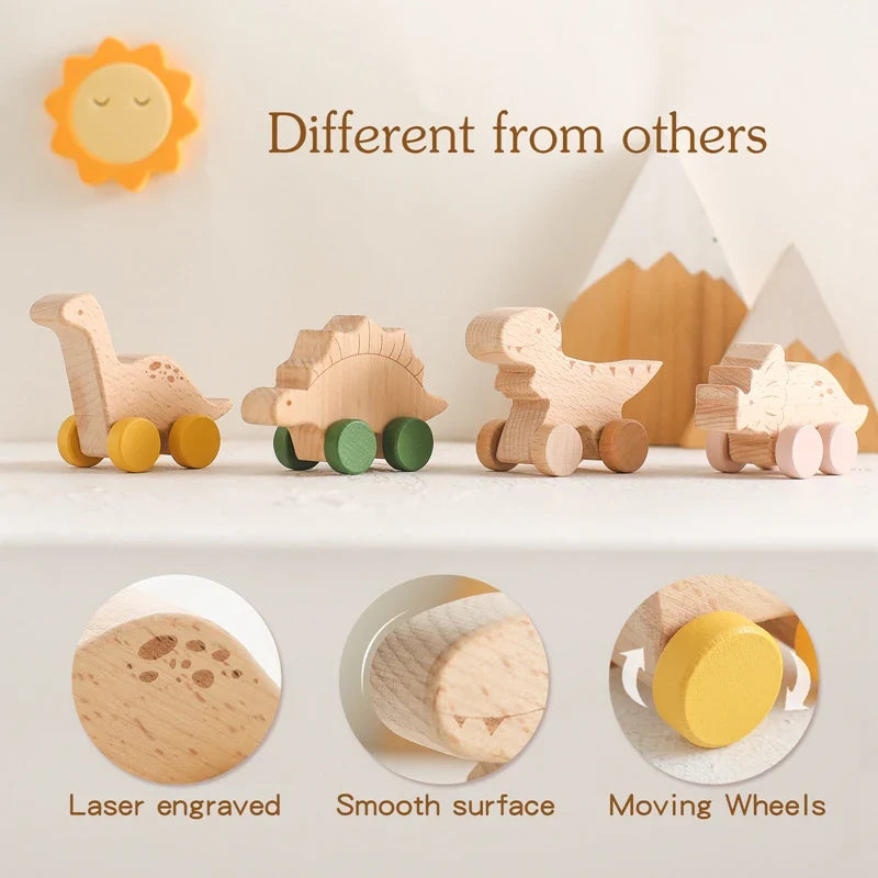 DinoReflect | Descubrir jugando - Espejo de madera y tablero ocupado de rompecabezas