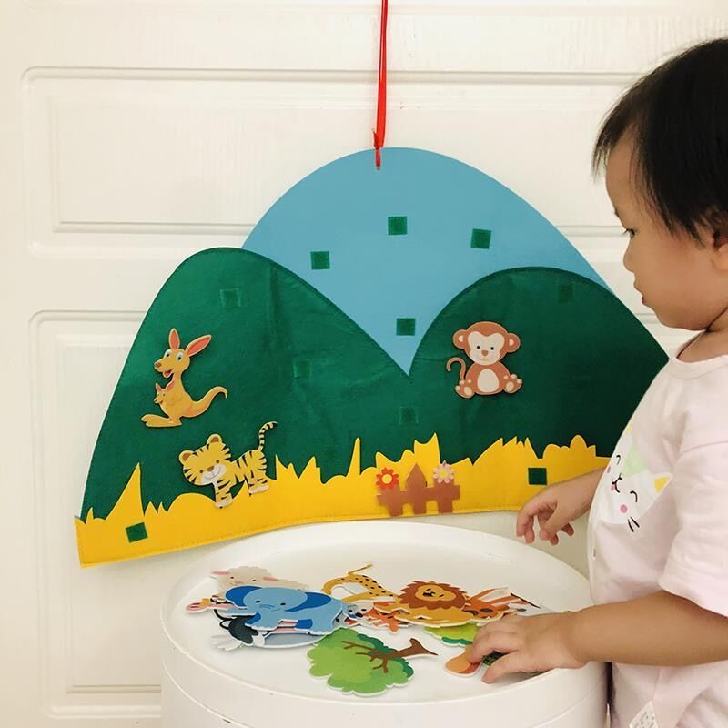 FilzSpaß | Lehrreicher Spaß - Montessori Tiere Filz Spielbrett für Kleinkinder