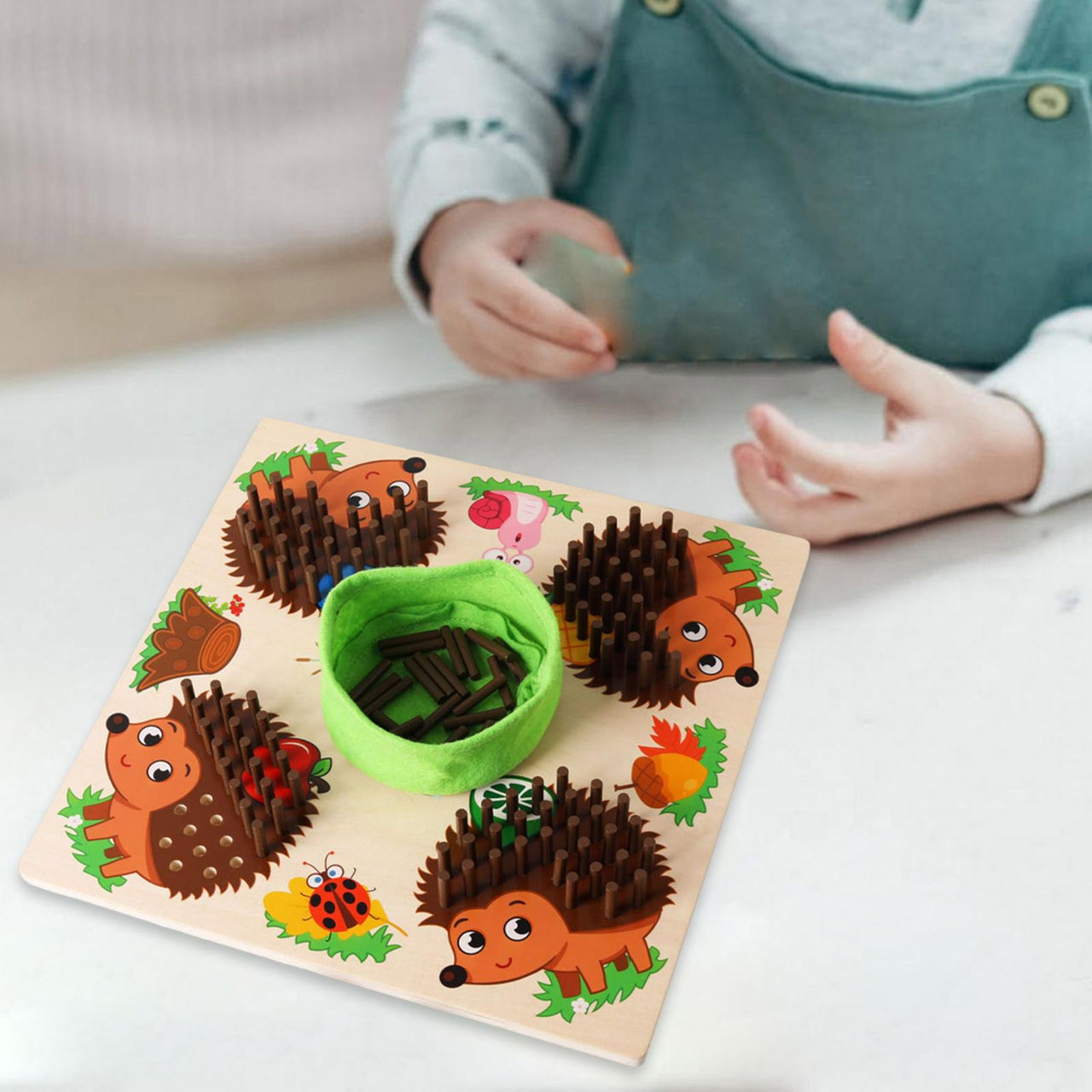 Ecotoys TelEgeltje | Leren tellen wordt een spel! - Houten telspel voor peuters