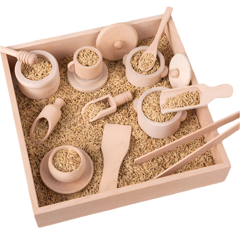 EcoToys KookBuddy Holz-Küchen-Set | Lass junge Köche ihr Talent entdecken - Bildungs- und kreativer Spielspaß