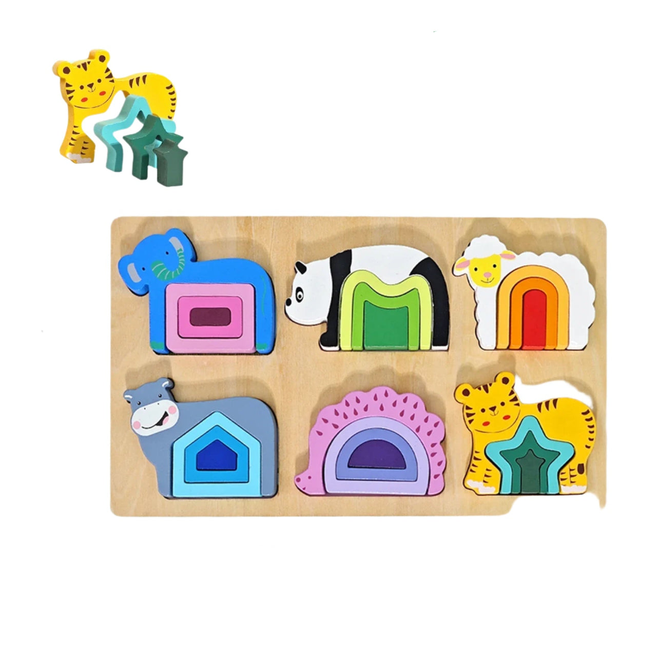 GeoZoo | Tierisches Puzzlevergnügen - Montessori geometrisches Puzzle für Kinder
