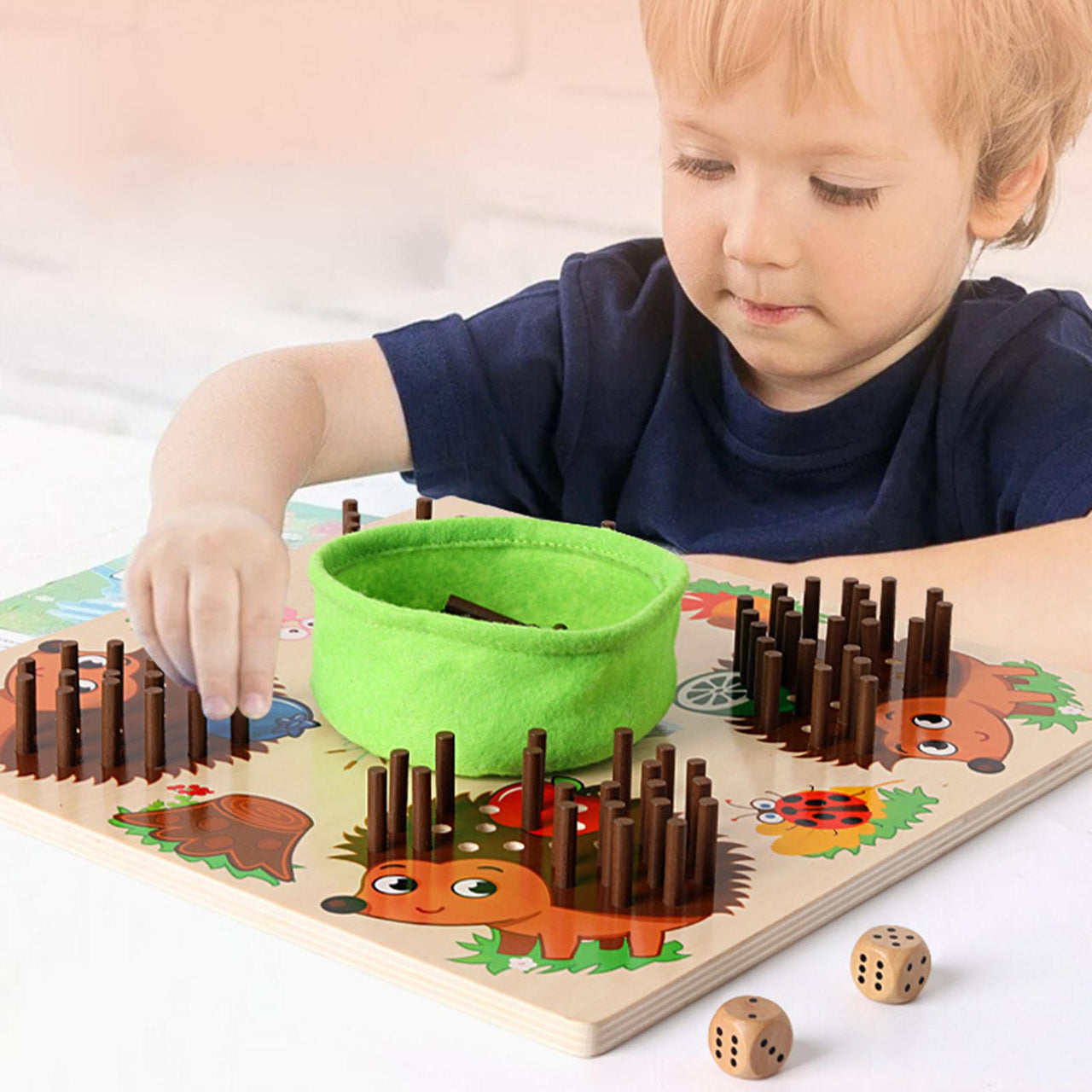 Ecotoys TelEgeltje | Leren tellen wordt een spel! - Houten telspel voor peuters