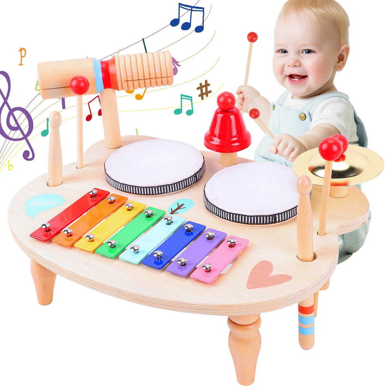MelodyMix | Ontdek ritme en geluid - Houten muziekinstrumentenset voor kinderen