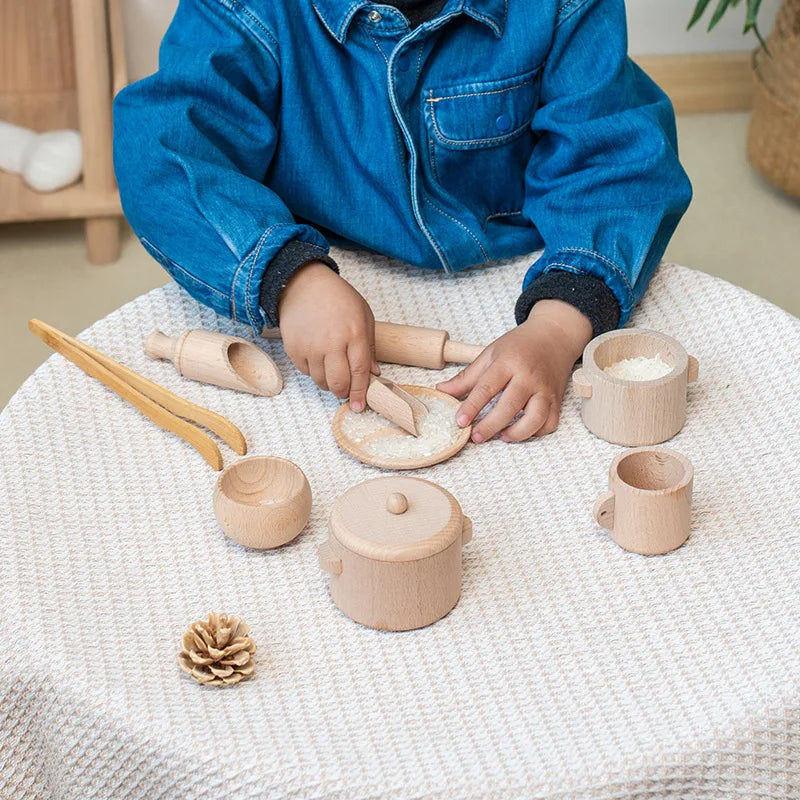 EcoToys KookBuddy Holz-Küchen-Set | Lass junge Köche ihr Talent entdecken - Bildungs- und kreativer Spielspaß
