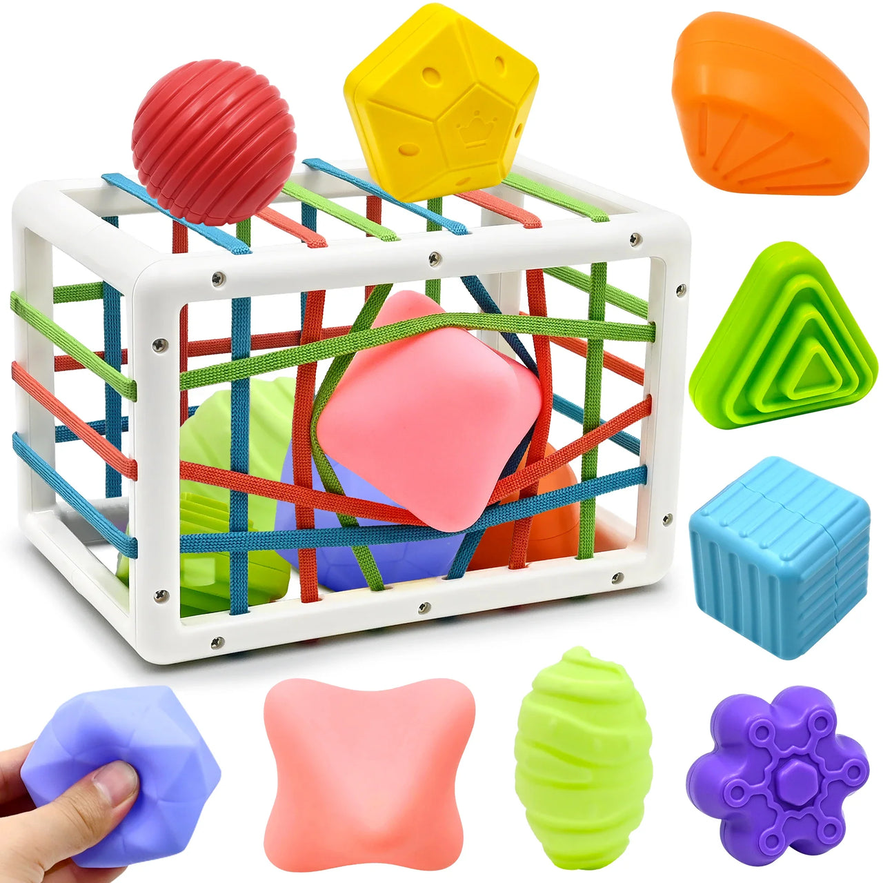 ShapeQuest | Siente y descubre - Polvo de formas sensoriales con bolas de textura suave