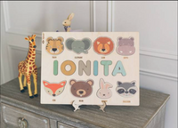 Thumbnail for Ökospielzeug NameFun | Personalisierte Freude - Puzzle mit individuellem Namen für Kinder mit Stiften zum Lernen
