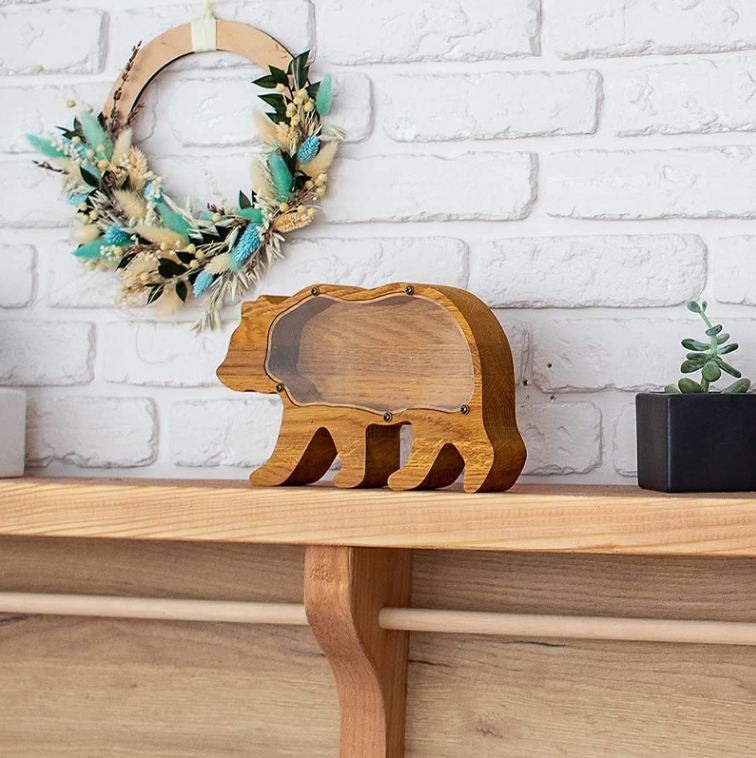 EcoToys Houten Spaarpot | Leuk Dierenontwerp - Stimuleer Sparen en Creativiteit bij Kinderen