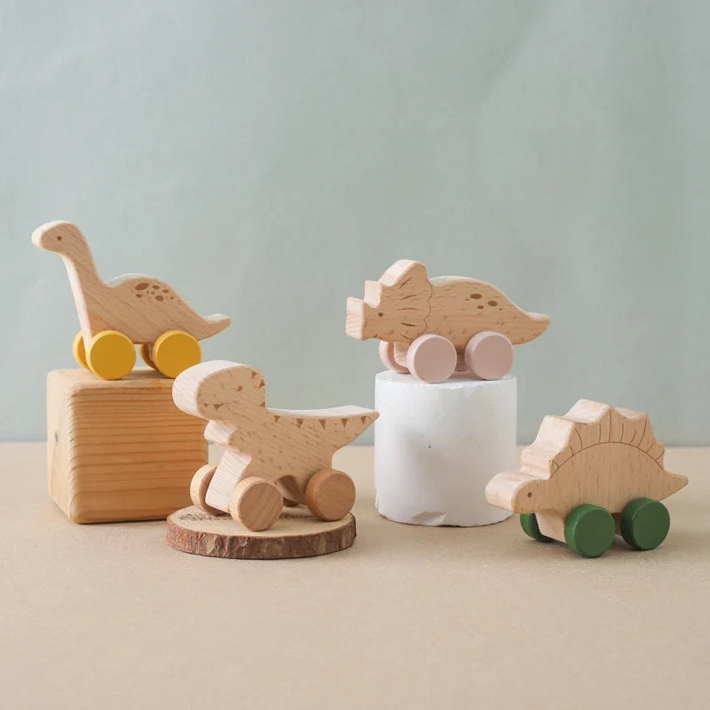 DinoReflect | Descubrir jugando - Espejo de madera y tablero ocupado de rompecabezas