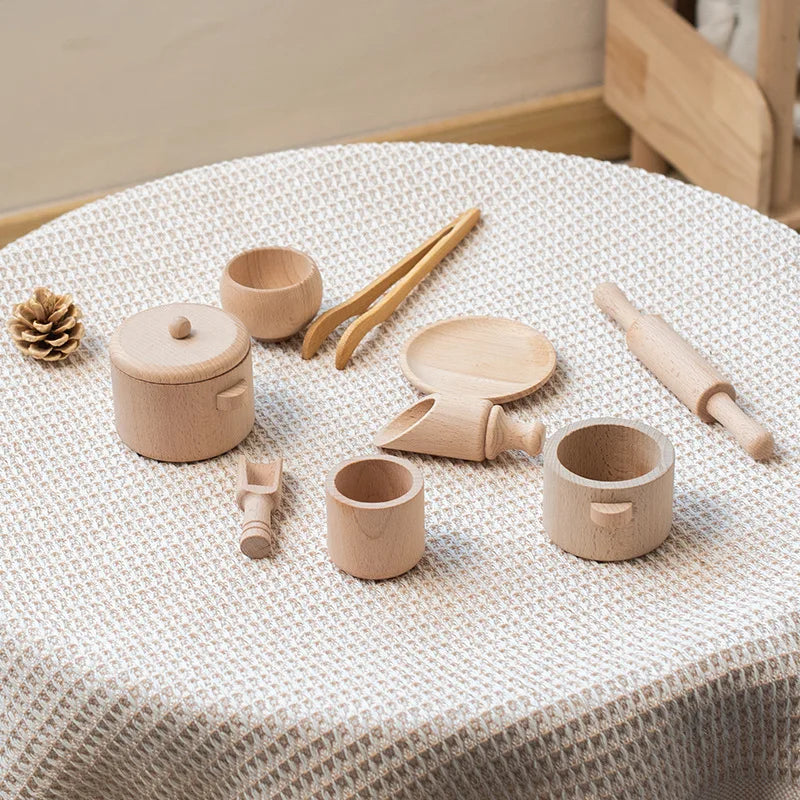 EcoToys KookBuddy Holz-Küchen-Set | Lass junge Köche ihr Talent entdecken - Bildungs- und kreativer Spielspaß
