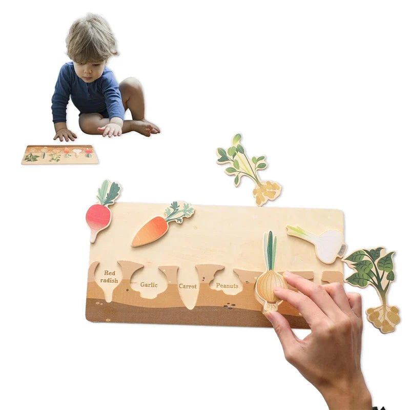 MemoGroei | Apprendimento giocoso - Gioco di memoria Montessori in legno e blocchi da costruzione