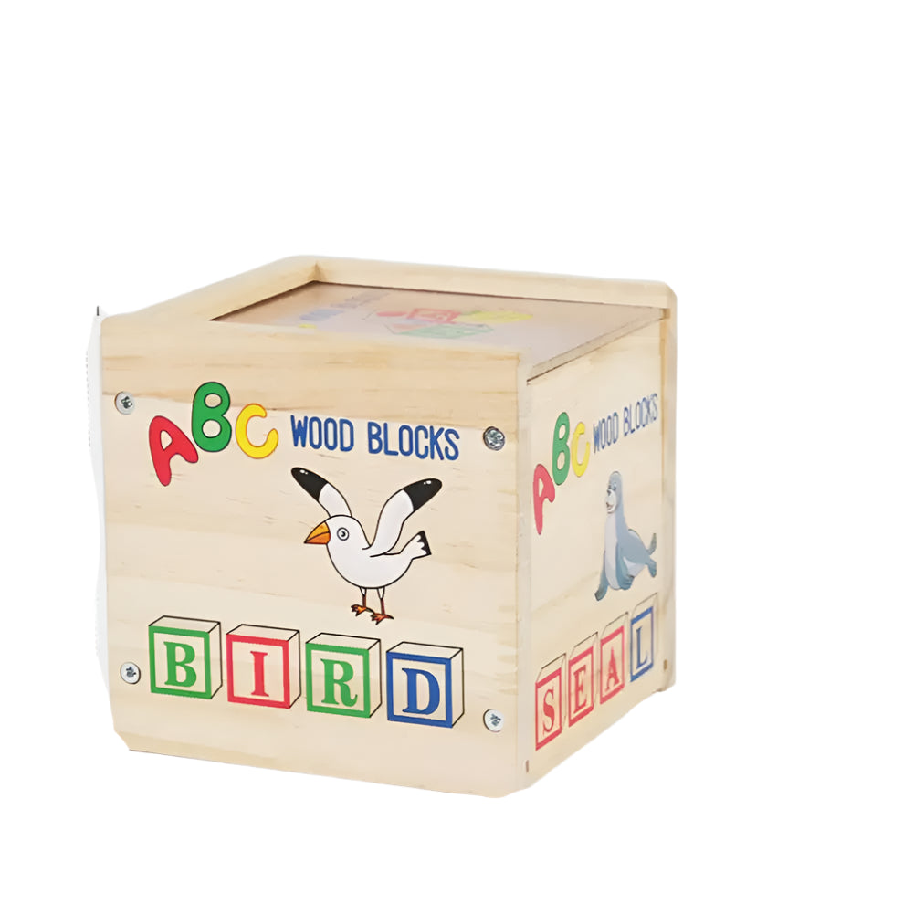 ABCStack | Apprendre et construire - Blocs d'alphabet en bois avec boîte de rangement