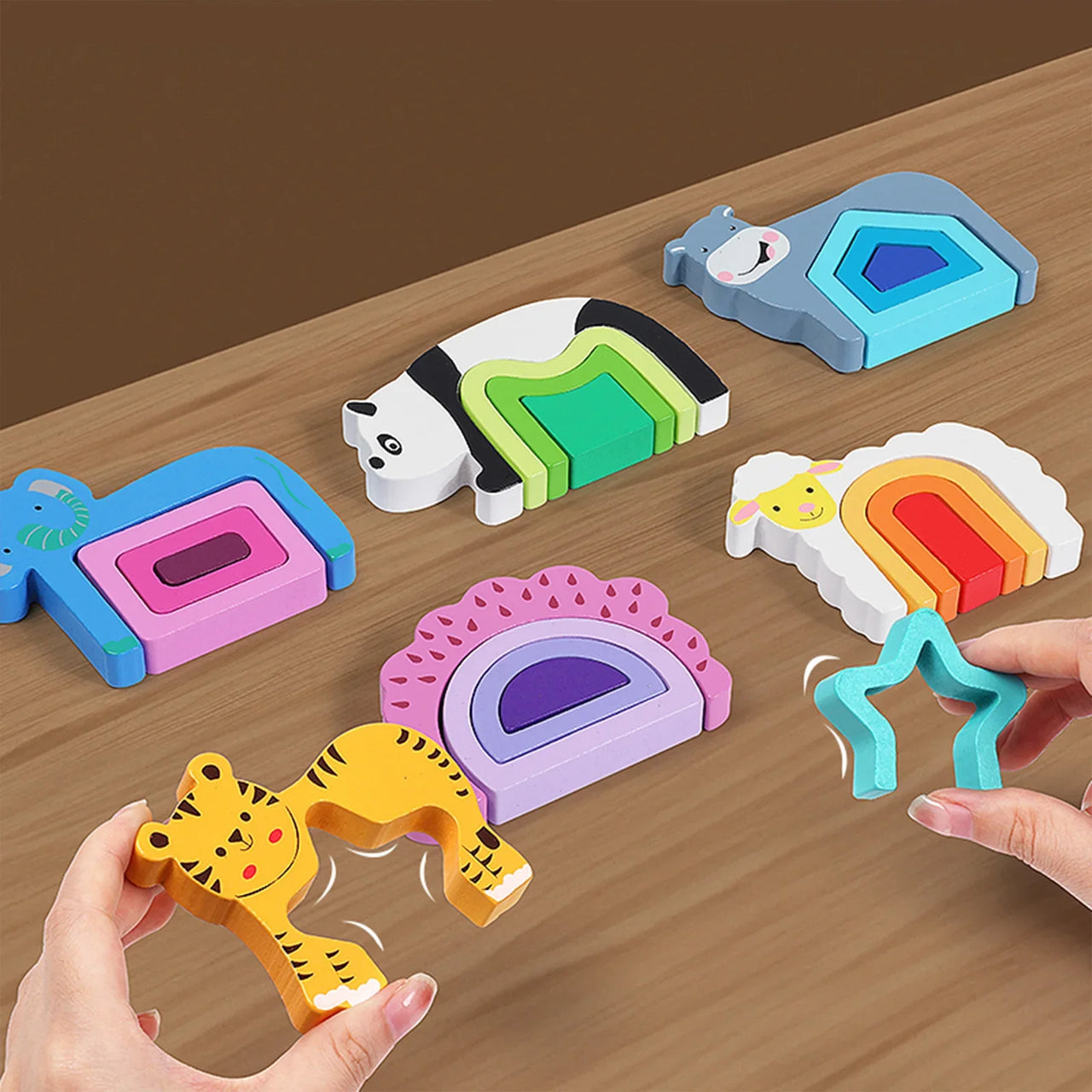 GeoZoo | Tierisches Puzzlevergnügen - Montessori geometrisches Puzzle für Kinder