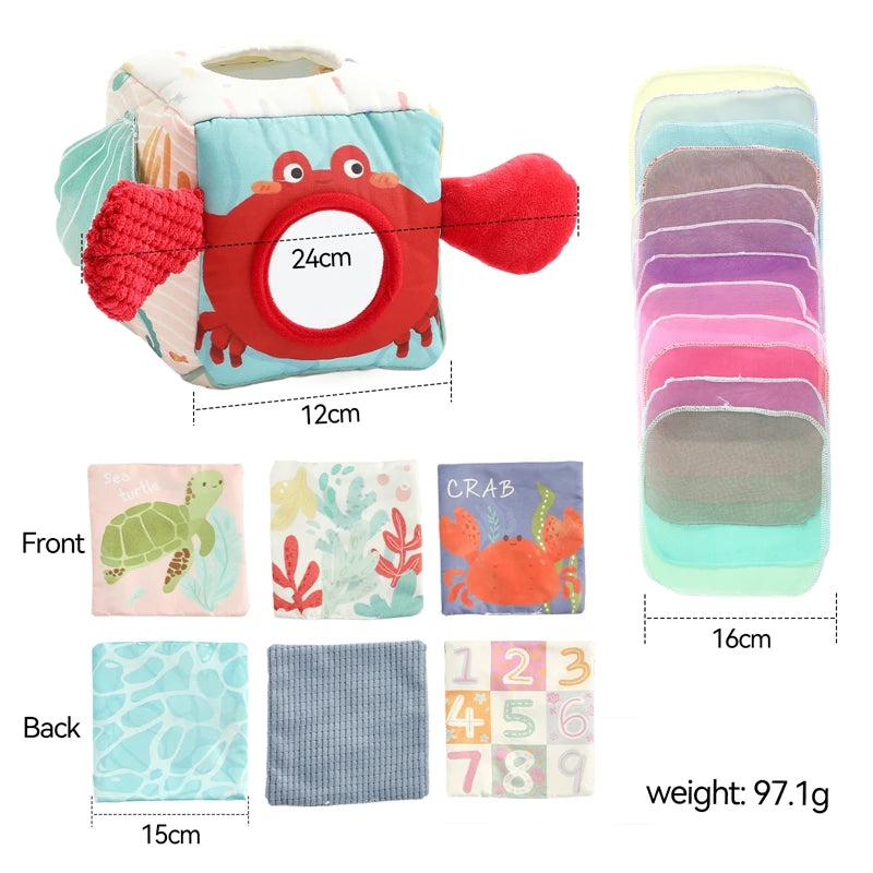 SnuzzieBox | Zintuiglijk Spelen – Montessori Tissuedoos Speelgoed voor Baby’s