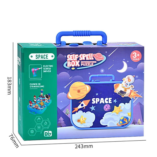 Space Diy Mozaïekset | Creatieve bouwset 3+ met accessoires – Stimuleer de verbeelding van uw kind 4