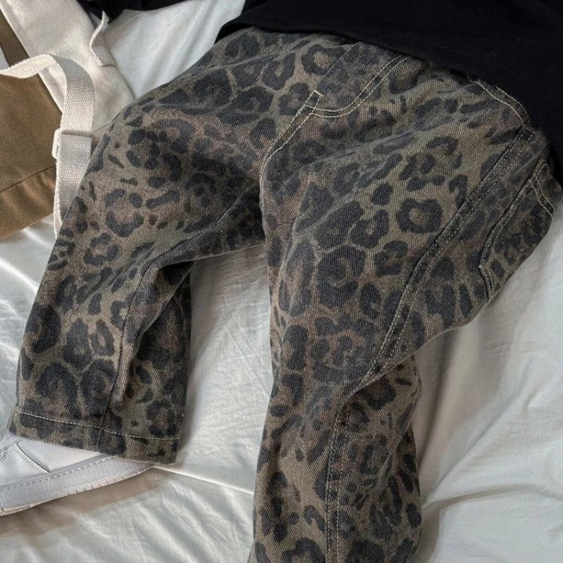 Spijkerbroek met Luipaardprint voor Kinderen - Zwart Katoen, Maten 1-10 Jaar, Comfortabel en Duurzaam 3