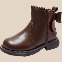 Thumbnail for Stijlvolle Zwarte Leren Enkellaars voor Kinderen met Anti-Slip Zool – Maat 23-36 1