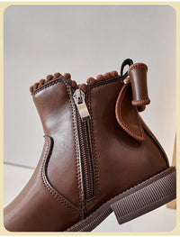 Thumbnail for Stijlvolle Zwarte Leren Enkellaars voor Kinderen met Anti-Slip Zool – Maat 23-36 6
