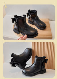 Thumbnail for Stijlvolle Zwarte Leren Enkellaars voor Kinderen met Anti-Slip Zool – Maat 23-36 8