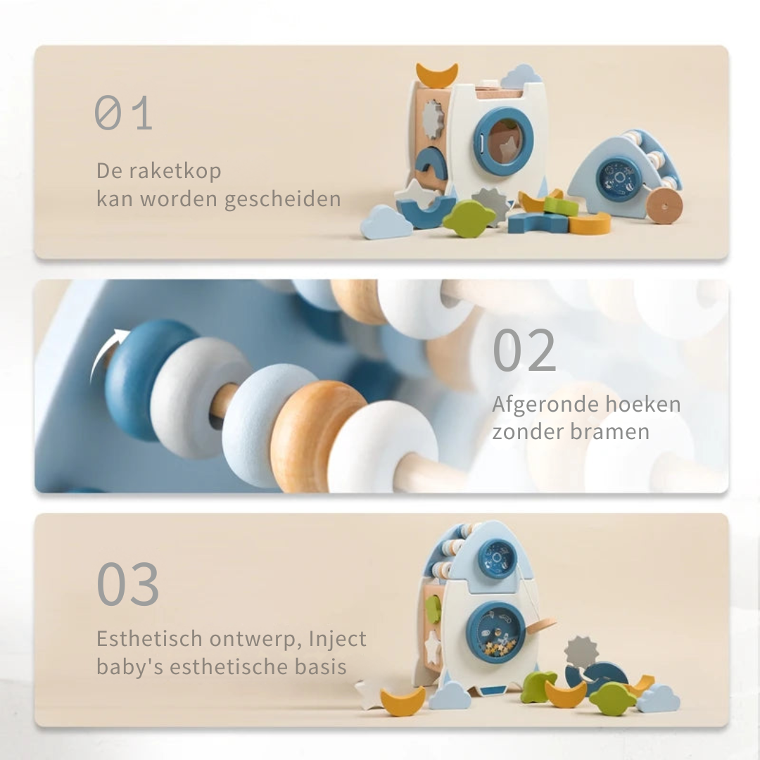 EcoToys™ SpaceBlocks | Educatie en Plezier | Houten Raket Blokken Set