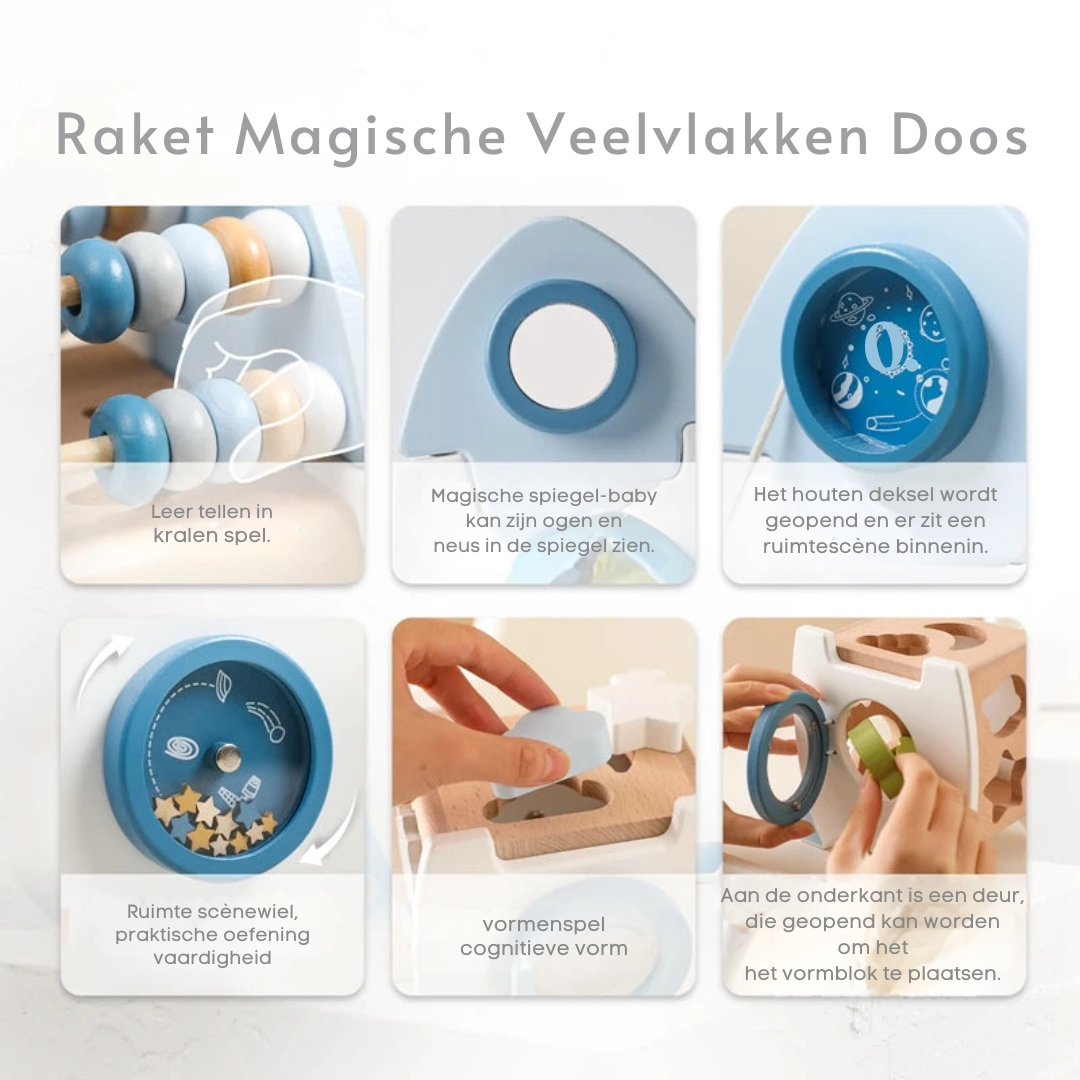 EcoToys™ SpaceBlocks | Educatie en Plezier | Houten Raket Blokken Set