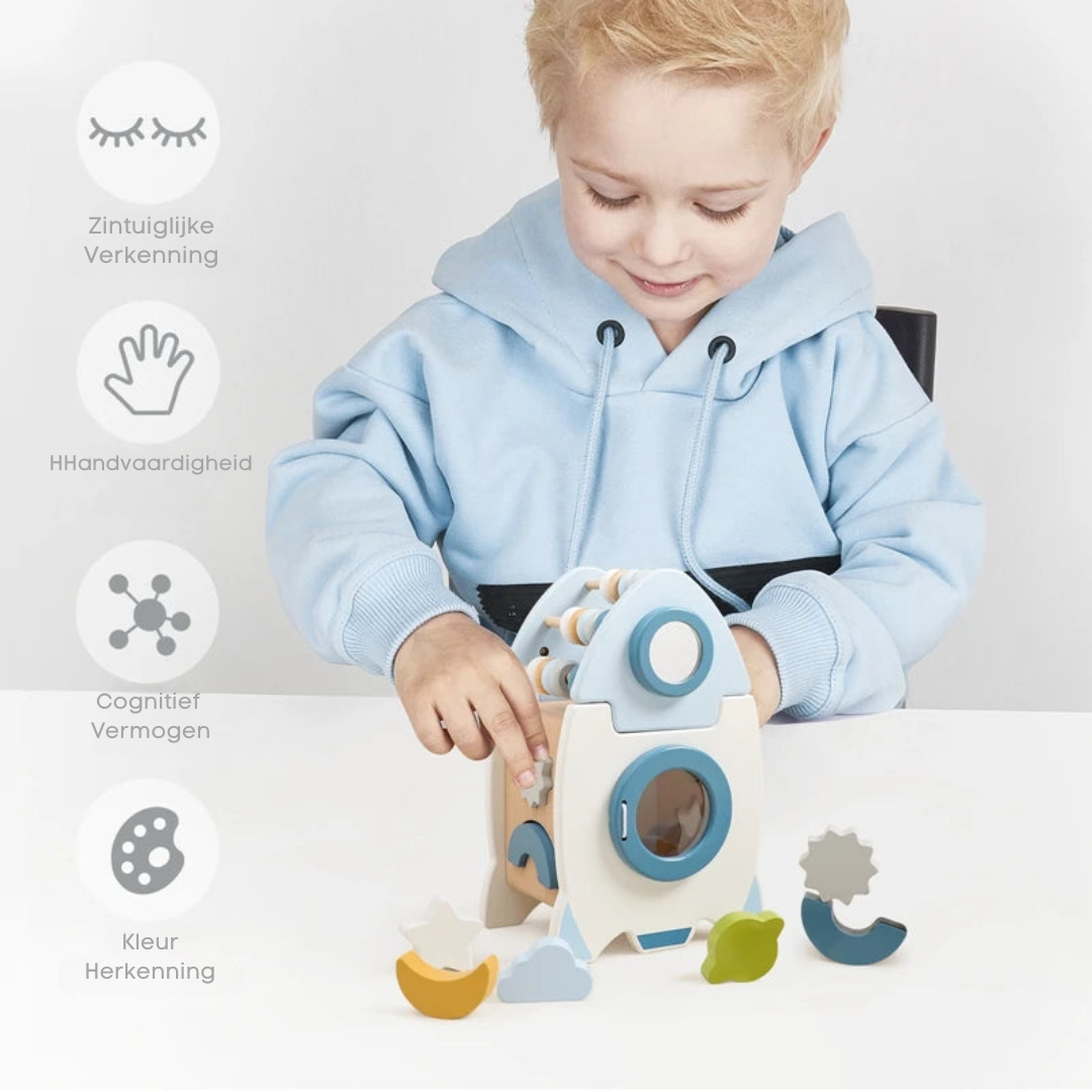 EcoToys™ SpaceBlocks | Educatie en Plezier | Houten Raket Blokken Set