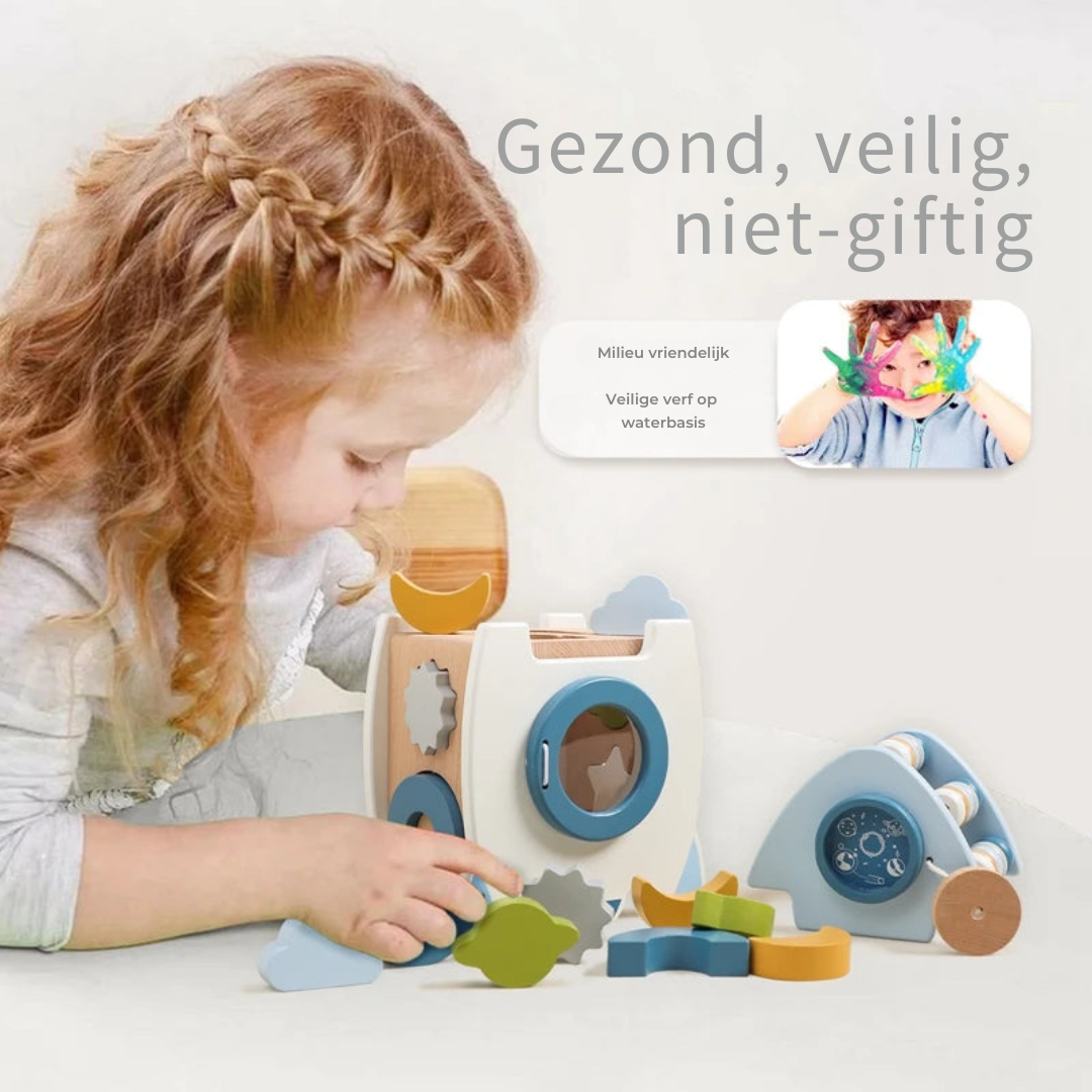 EcoToys™ SpaceBlocks | Educatie en Plezier | Houten Raket Blokken Set