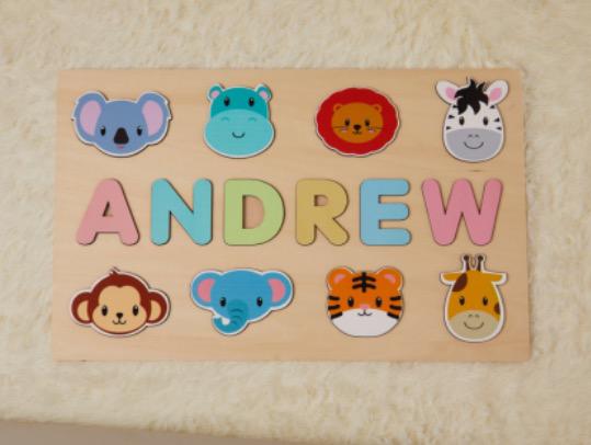 Ökospielzeug NameFun | Personalisierte Freude - Puzzle mit individuellem Namen für Kinder mit Stiften zum Lernen