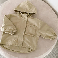 Thumbnail for Windjack Parka voor Kinderen – Beige/Bruin Ademend Katoen, Geschikt voor Jongens en Meisjes, Maat 0-8 Jaar 0