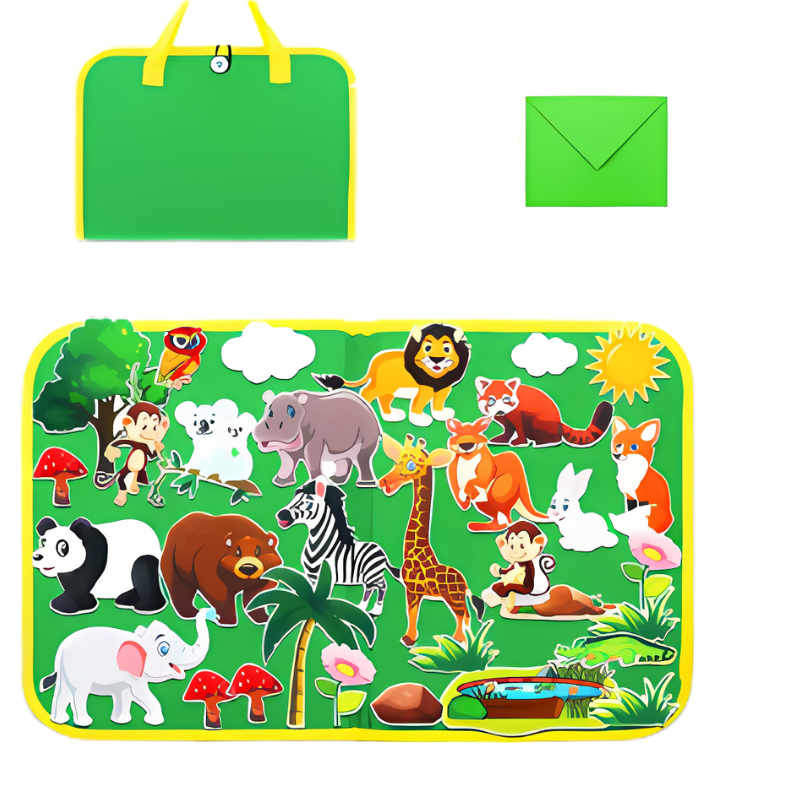 Montessori Felt Boards | Calm Playing - Educational Busy Board with Felt Animals for Children