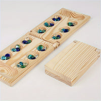 Thumbnail for EcoToys Mancala Spielset | Faltbares Holzbrettspiel mit Multicolor Perlen - Familienvergnügen für Kinder & Erwachsene