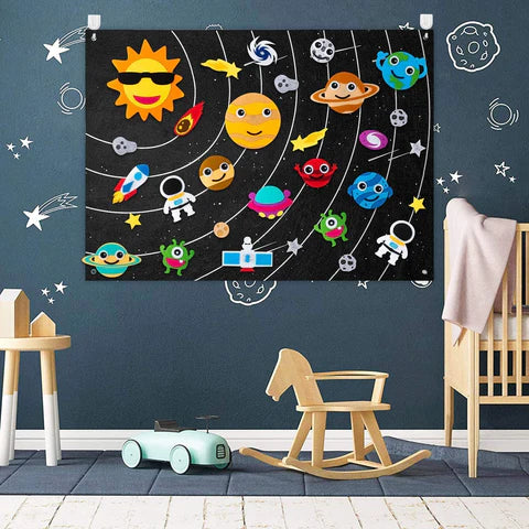 Planetary Adventure Board | Ontdek het Universum - Educatieve Felt Board voor Kinderen