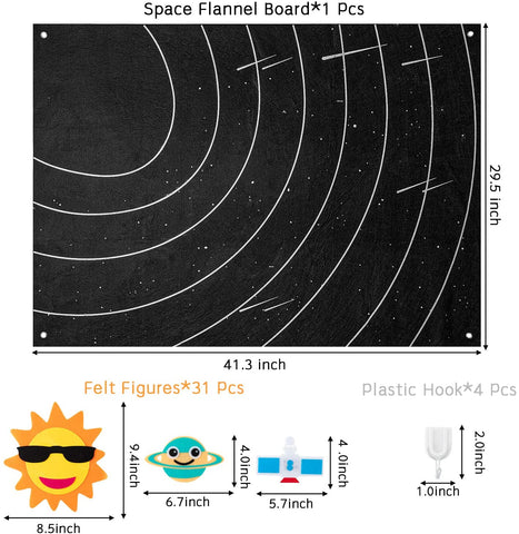 Planetary Adventure Board | Ontdek het Universum - Educatieve Felt Board voor Kinderen