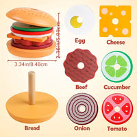 Thumbnail for BurgerStack | Spielerisches Lernen Stapeln - Montessori Holz-Hamburgerset
