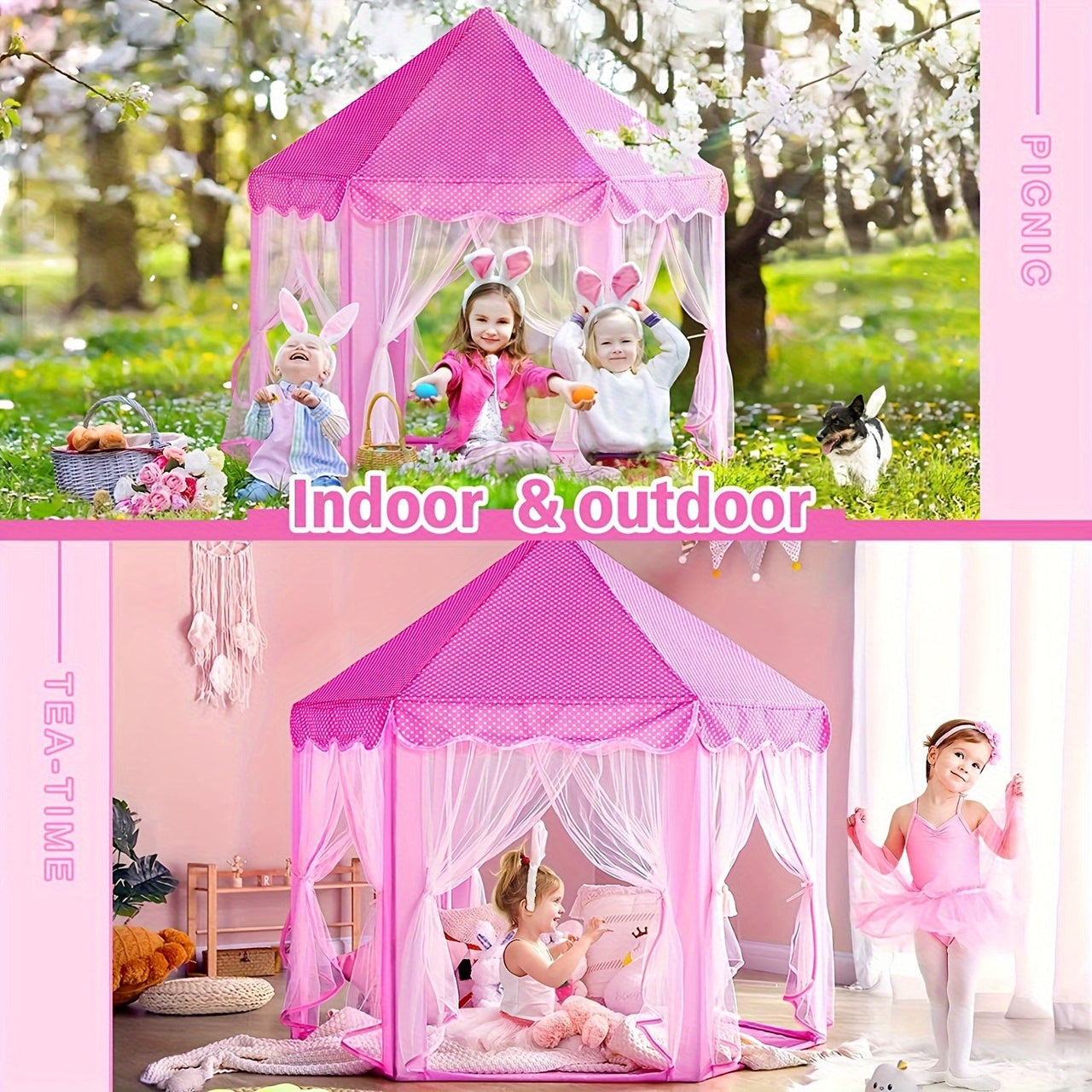 DreamDome | Diversión de juego encantadora - Tienda de princesa rosa para aventuras mágicas