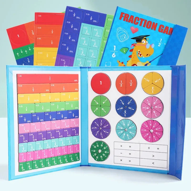 Magnetix NumiBook | Aprender jugando – Juego Montessori de fracciones con conjunto de cálculo magnético