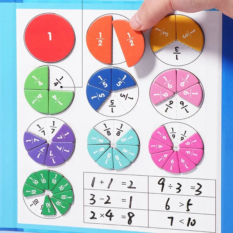 Magnetix NumiBook | Aprender jugando – Juego Montessori de fracciones con conjunto de cálculo magnético