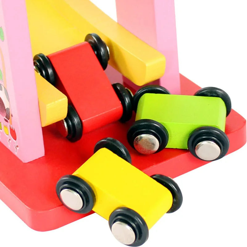 EcoToys Race & Play | Eindeloze Pret - Kleurige Houten Autorennbaan