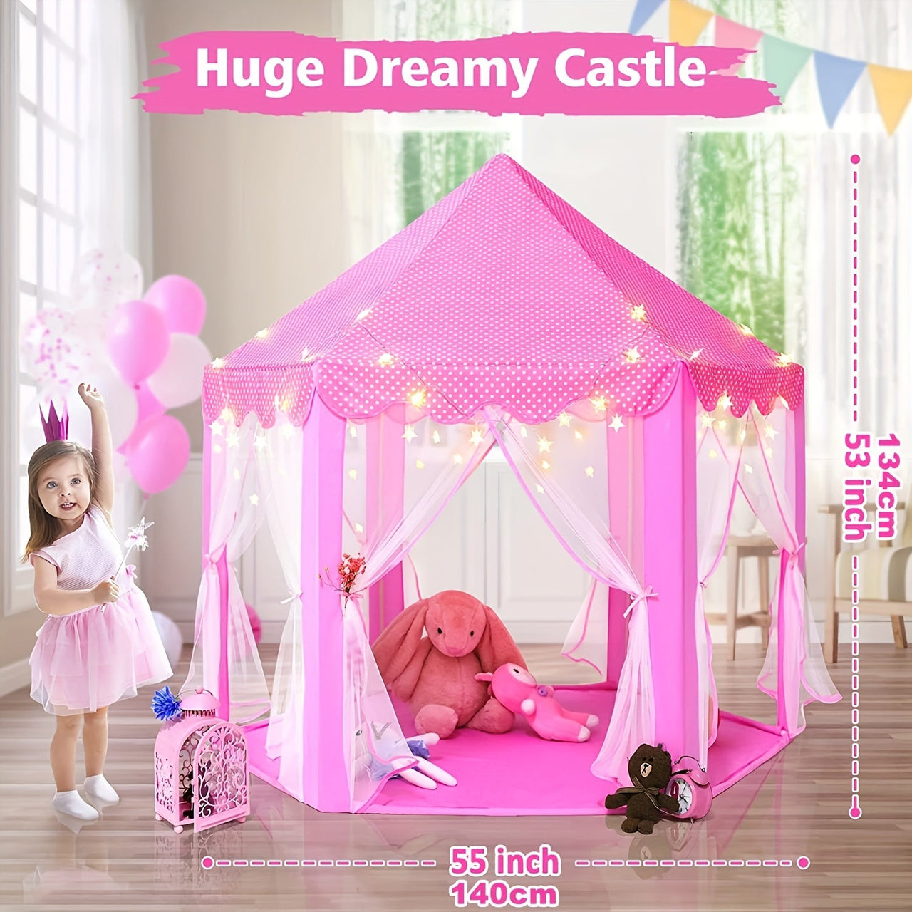 DreamDome | Diversión de juego encantadora - Tienda de princesa rosa para aventuras mágicas