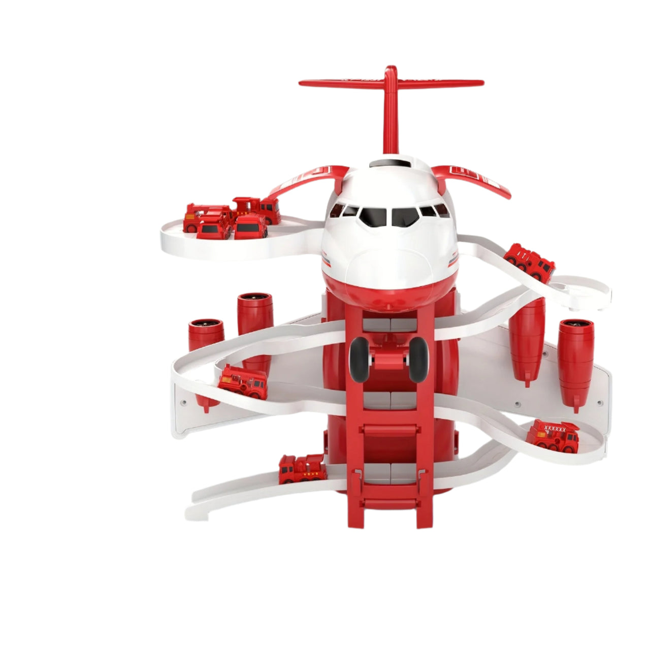 SkyRescue | Diversión de juego aventurera - Set de juego de avión y camión de bomberos con alfombra de juego