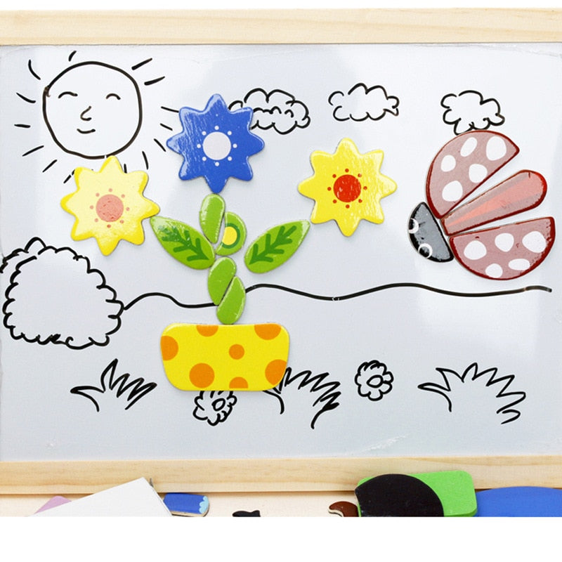 EcoToys™ Creative Playboard | Prikkel de Verbeelding van Uw Kind - Houten Magnetisch Krijtbord