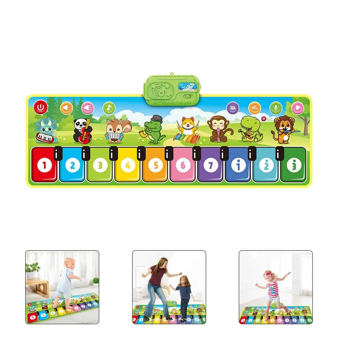 MelodieTanz | Musikalischer Spaß - Klavier Spielmatte mit 8 Instrumenten Geräuschen für Kleinkinder