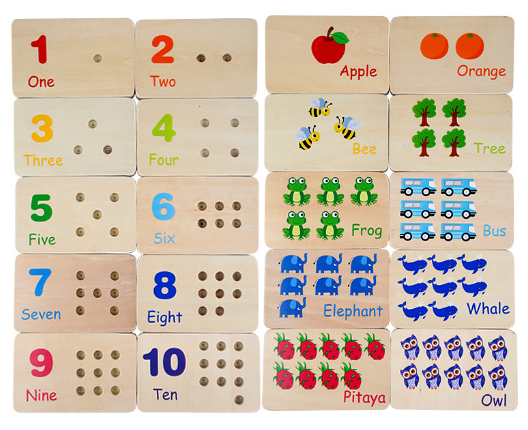 Ecotoys CountWise | Aprender a contar jugando - Tablero de conteo Montessori de madera para bebés y niños pequeños!