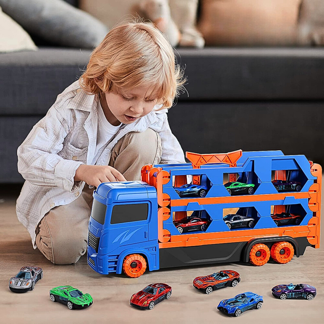 Transport Lkw Spielzeug | Spannend - Rennbahn und Die-Cast Set