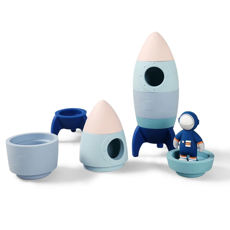 EcoToys™ SpaceBlocks | Educatie en Plezier | Houten Raket Blokken Set