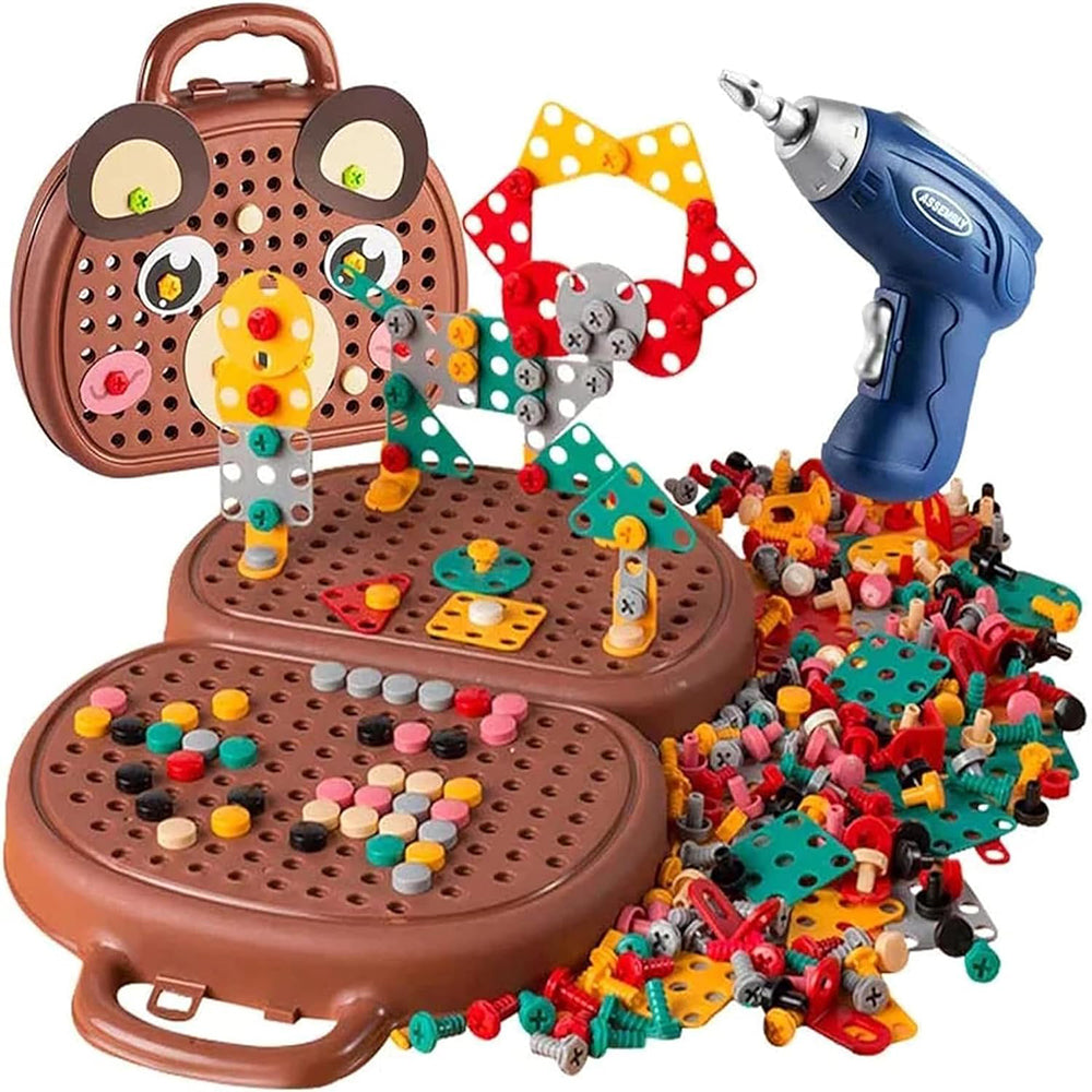 Kinder Bohrmaschine Werkzeugkasten | Lustig und Bildungsreich - Montessori Spielzeug