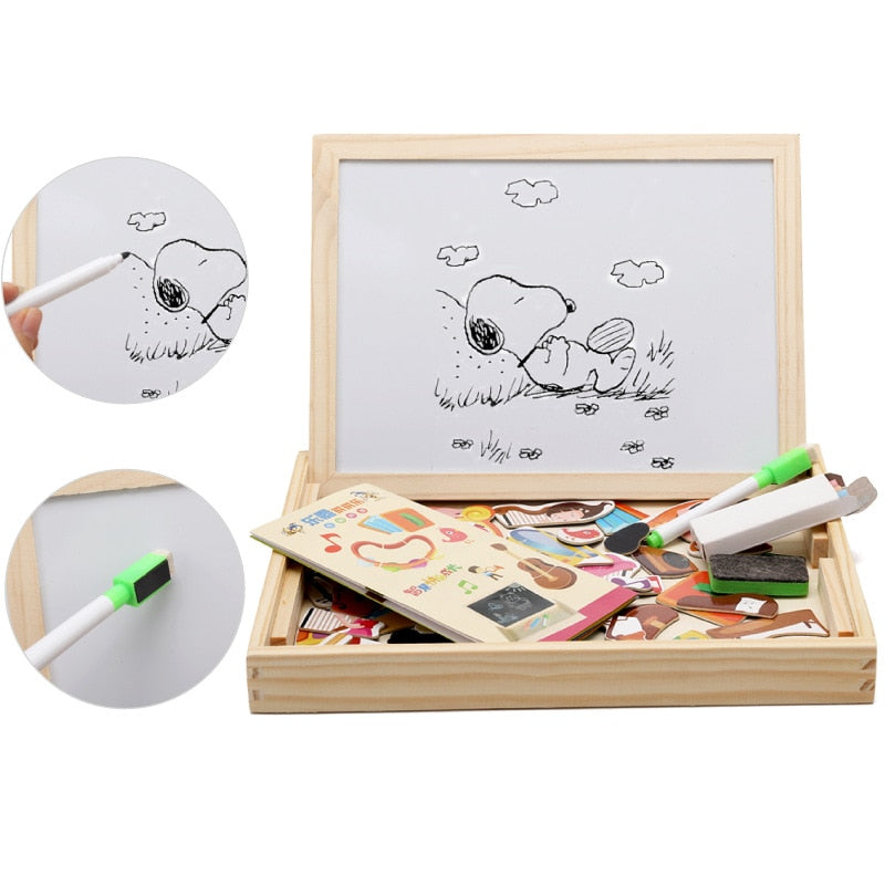 EcoToys™ Creative Playboard | Prikkel de Verbeelding van Uw Kind - Houten Magnetisch Krijtbord