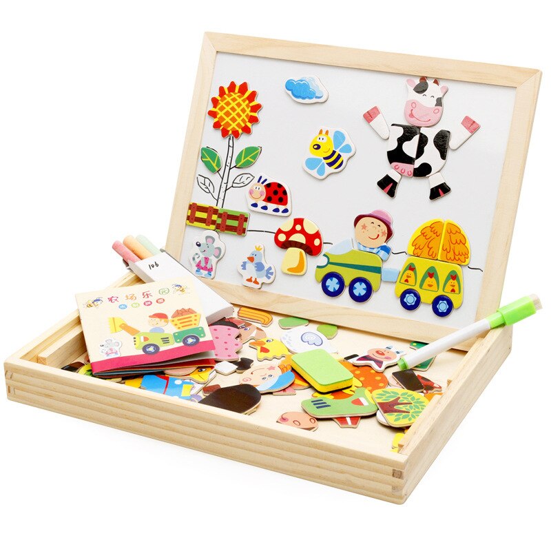 EcoToys™ Creative Playboard | Prikkel de Verbeelding van Uw Kind - Houten Magnetisch Krijtbord