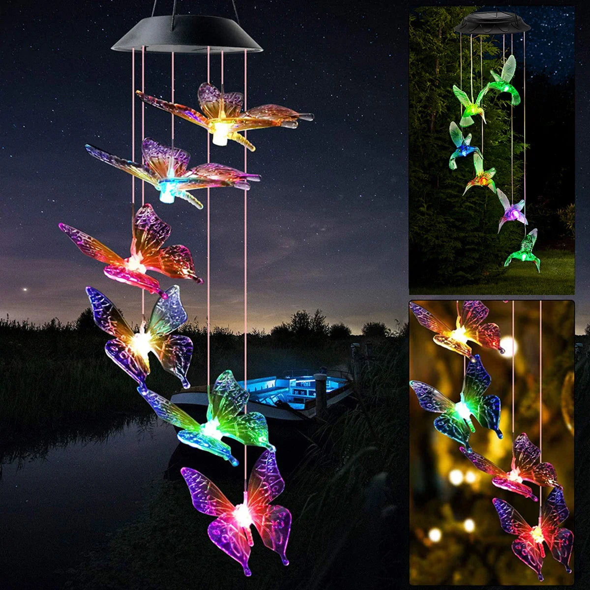 LumiFladder | Magische Atmosphäre für deinen Garten - Solar LED Windspiel